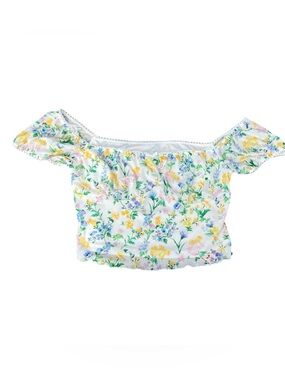 Forever 21 Women's 2XL  Floral Off Shoulder Crop Top Cottagecore Milkmaid NWT